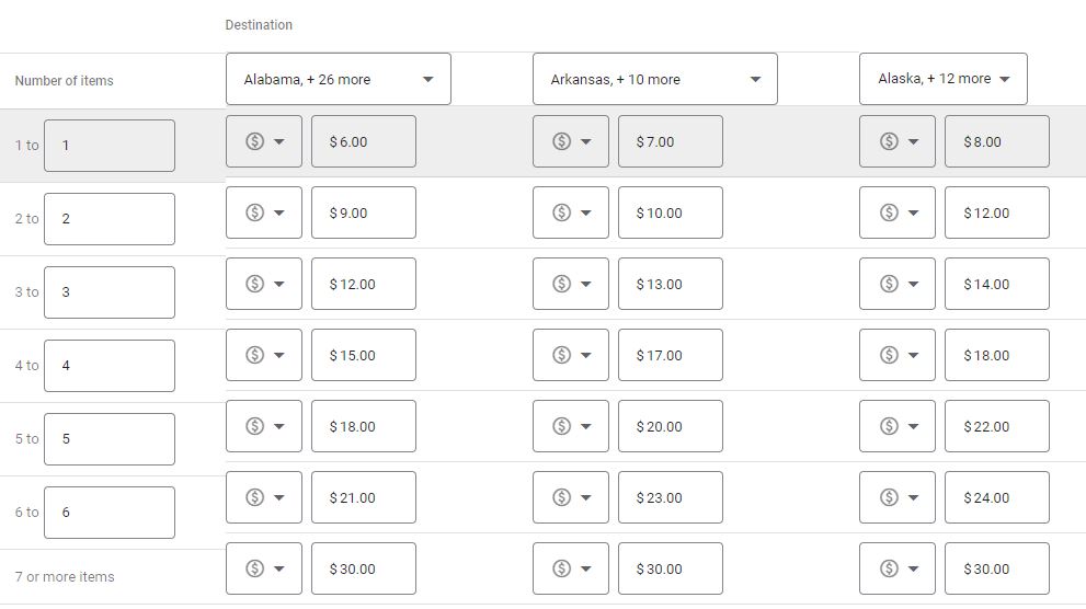 JD Collectibles Shipping Rates
